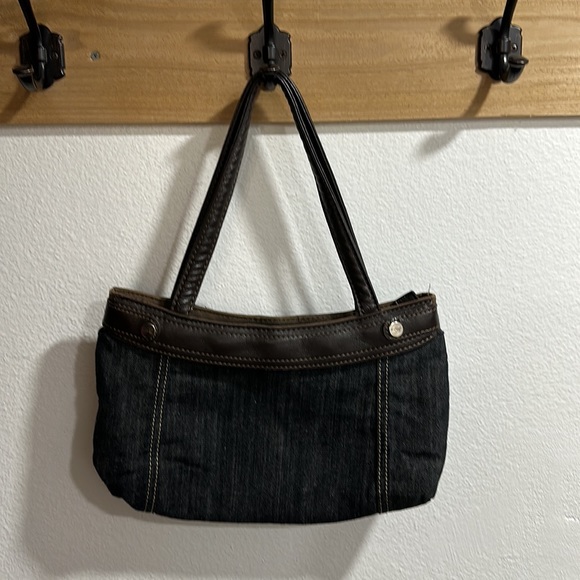 Thirty-One Denim Bag with Brown Leather Trim - Picture 2 of 7